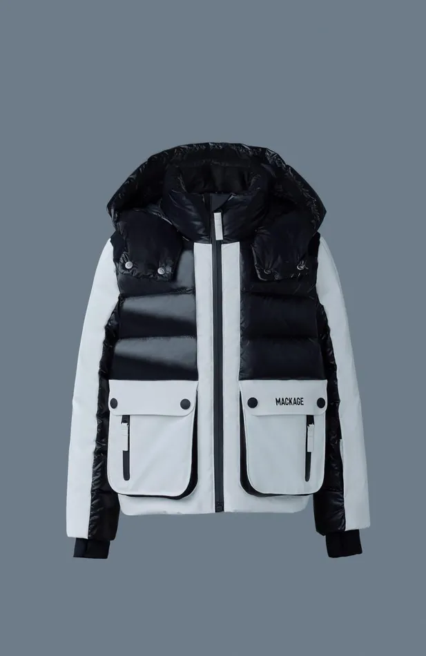 Coats and Jackets Kids Mackage ANDRE Mixedmedia Down Ski Jacket For Kids 814 Years Black