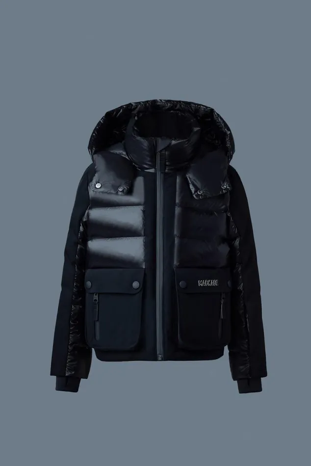 Coats and Jackets Kids Mackage ANDRE Mixedmedia Down Ski Jacket For Kids 814 Years Black