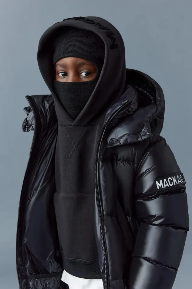 Coats and Jackets Kids Mackage KENNIE Lustrous Light Down Parka With Hood For Kids 814 Years Flame