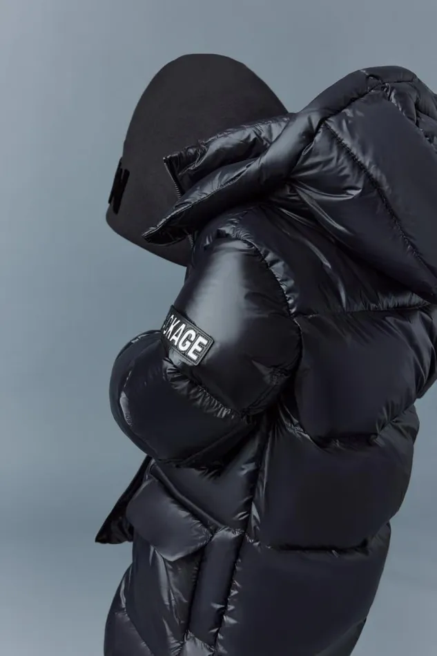 Coats and Jackets Kids Mackage KENNIE Lustrous Light Down Parka With Hood For Kids 814 Years Flame
