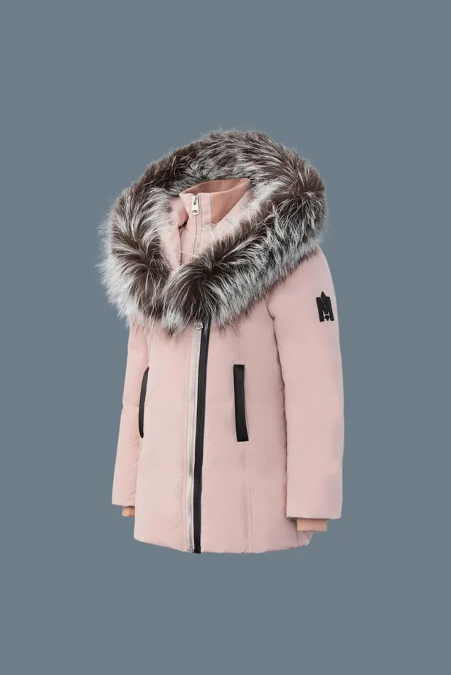 Coats and Jackets Kids Mackage LEELEE Down Coat With Removable Silver Fox Signature Mackage Collar For Toddlers 26 Years Petal Coats and Jackets Kids Mackage LEELEE Down Coat With Removable Silver Fox Signature Mackage Collar For Toddlers 26 Years Petal