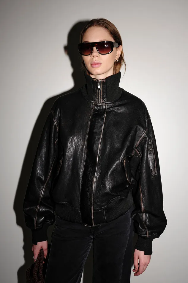 Coats Jackets and blazers Women Wonhundred Arletta Leather 8211 Black