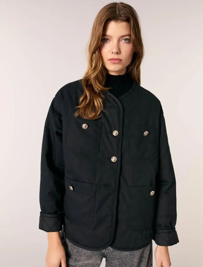 Coats Women Maje Reversible Quilted Coat Black