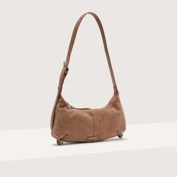 Coccinelle Abigail Suede Bimaterial Small Skin Women Coccinelle Shoulder Bags