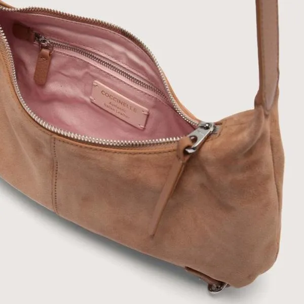Coccinelle Abigail Suede Bimaterial Small Skin Women Coccinelle Shoulder Bags