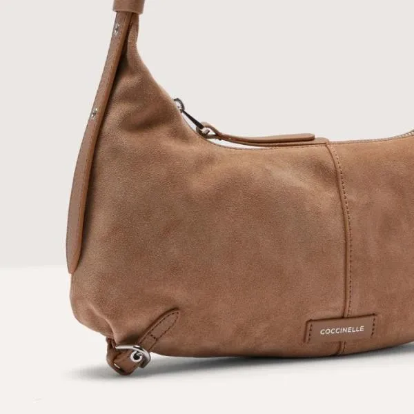 Coccinelle Abigail Suede Bimaterial Small Skin Women Coccinelle Shoulder Bags