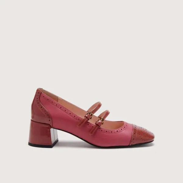 Coccinelle Magal Shiny Brogue Bicolor Brandyrosewood Women Coccinelle Pump And Slingback