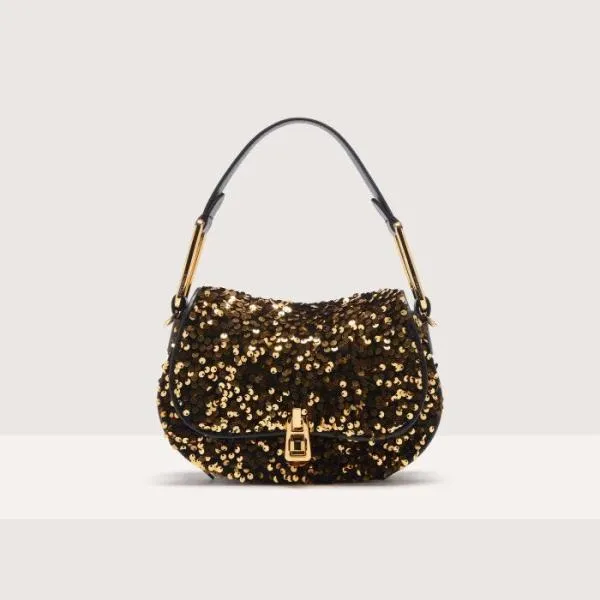 Coccinelle Magie Paillettes Mini Goldennoir Women Coccinelle Top Handle Bag