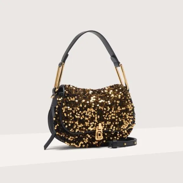 Coccinelle Magie Paillettes Mini Goldennoir Women Coccinelle Top Handle Bag
