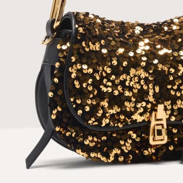 Coccinelle Magie Paillettes Mini Goldennoir Women Coccinelle Top Handle Bag