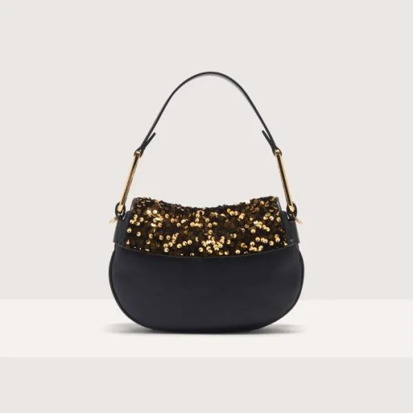 Coccinelle Magie Paillettes Mini Goldennoir Women Coccinelle Top Handle Bag
