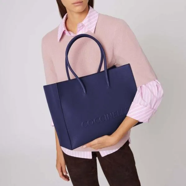 Coccinelle Myrtha Maxi Logo Medium Royal Blue Women Coccinelle Top Handle Bag Coccinelle Myrtha Maxi Logo Medium Royal Blue Women Coccinelle Top Handle Bag