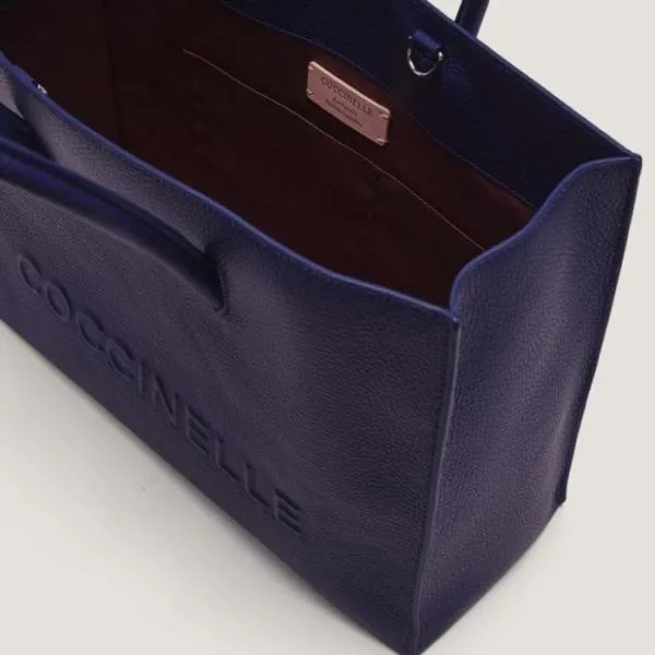 Coccinelle Myrtha Maxi Logo Medium Royal Blue Women Coccinelle Top Handle Bag Coccinelle Myrtha Maxi Logo Medium Royal Blue Women Coccinelle Top Handle Bag