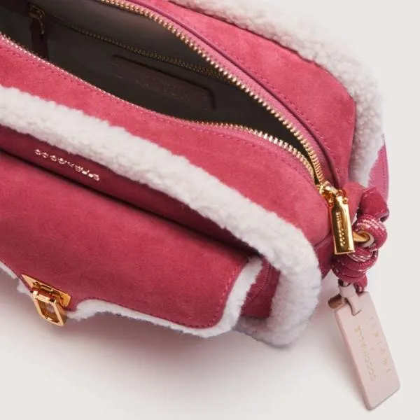 Coccinelle X Inuikii Beat Eco Shearling Small Naturalrosewoo Women Coccinelle Crossbody Bags