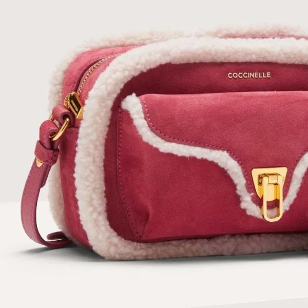 Coccinelle X Inuikii Beat Eco Shearling Small Naturalrosewoo Women Coccinelle Crossbody Bags