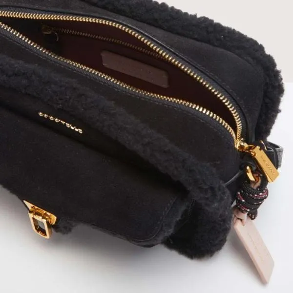 Coccinelle X Inuikii Beat Eco Shearling Small Noirnoir Women Coccinelle Crossbody Bags