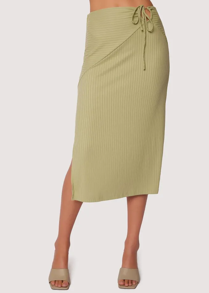 Coconut Paradise Midi Skirt Green Women Lost Wander Skirts