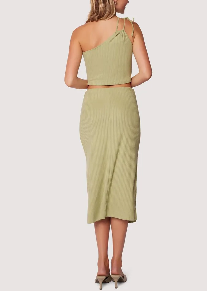 Coconut Paradise Midi Skirt Green Women Lost Wander Skirts
