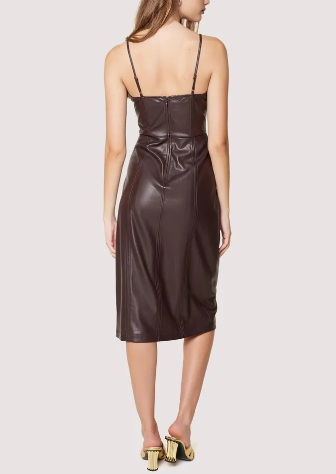 Cold Brew Midi Dress Darkbrown Women Lost Wander Dresses