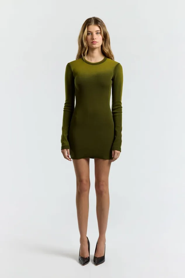 COTTON CITIZEN DRESSES Verona Crew Mini Dress Pine Cast 8211 Women