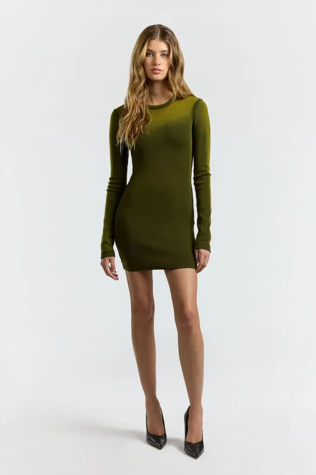 COTTON CITIZEN DRESSES Verona Crew Mini Dress Pine Cast 8211 Women