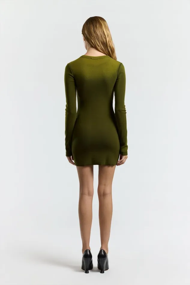 COTTON CITIZEN DRESSES Verona Crew Mini Dress Pine Cast 8211 Women