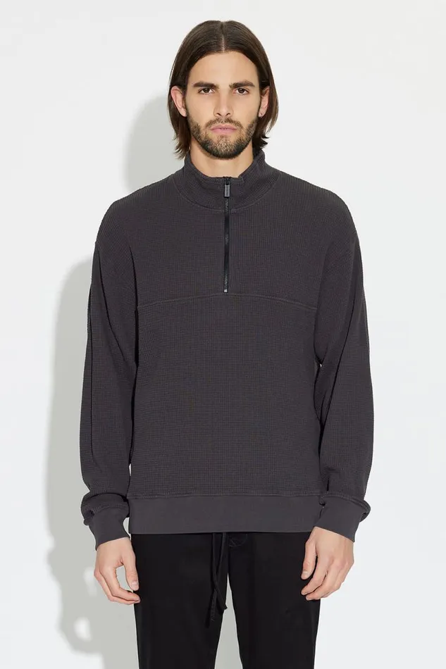 COTTON CITIZEN SHIRTS Cooper Half Zip Thermal Charcoal 8211 Men