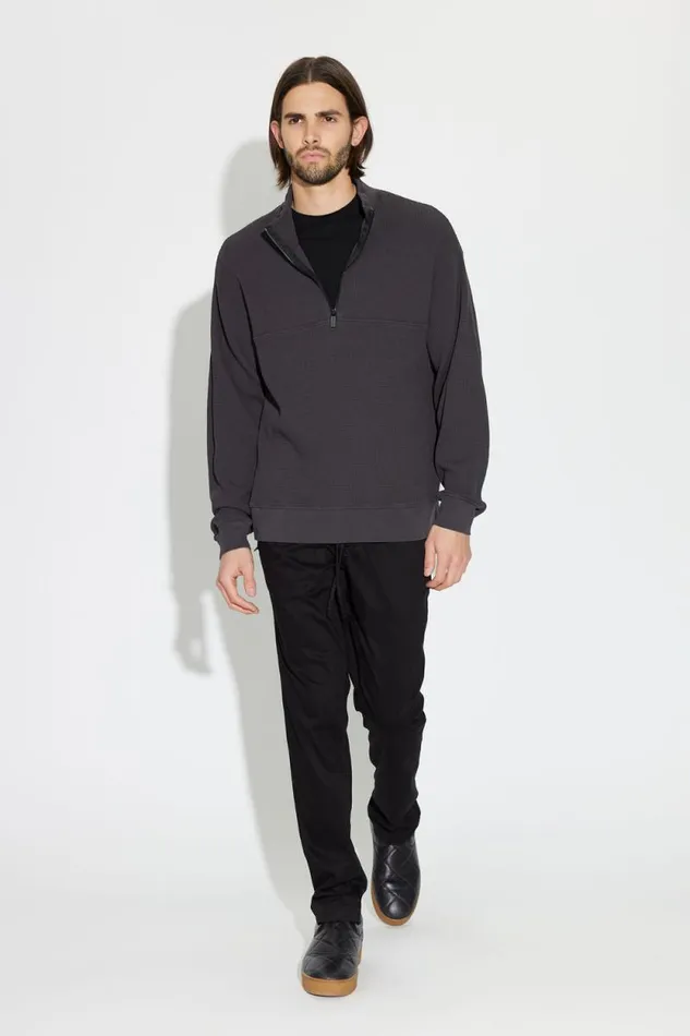 COTTON CITIZEN SHIRTS Cooper Half Zip Thermal Charcoal 8211 Men