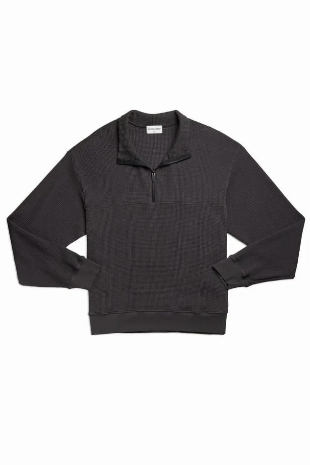 COTTON CITIZEN SHIRTS Cooper Half Zip Thermal Charcoal 8211 Men