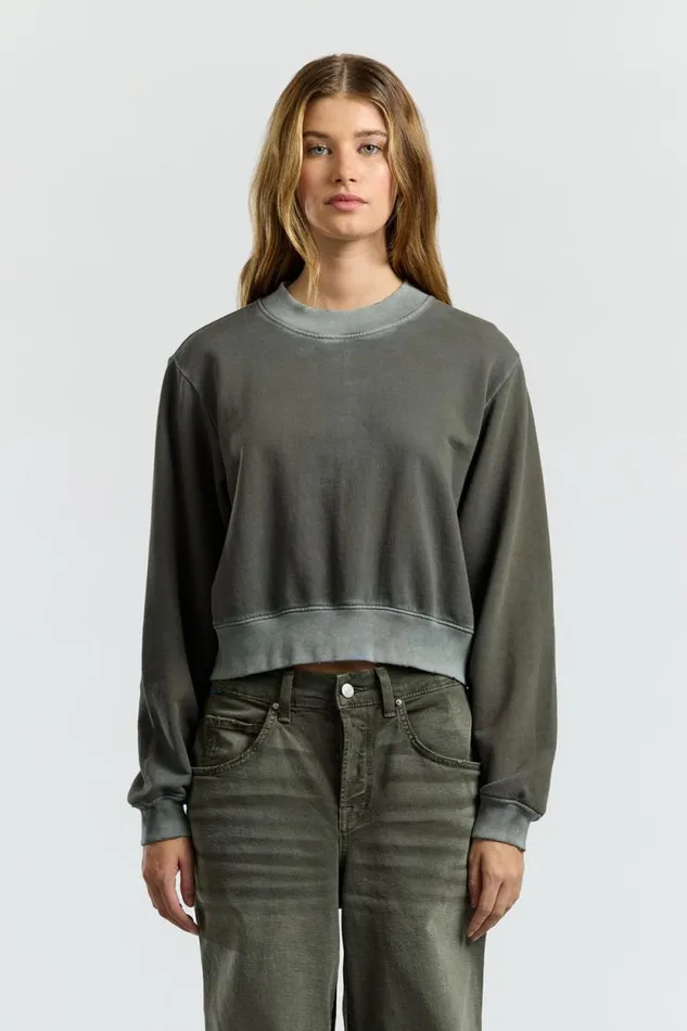 COTTON CITIZEN SWEATSHIRTS Milan Crew Sweatshirt Vintage Steel Gray 8211 Women
