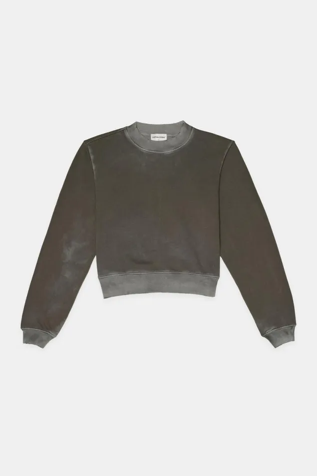 COTTON CITIZEN SWEATSHIRTS Milan Crew Sweatshirt Vintage Steel Gray 8211 Women