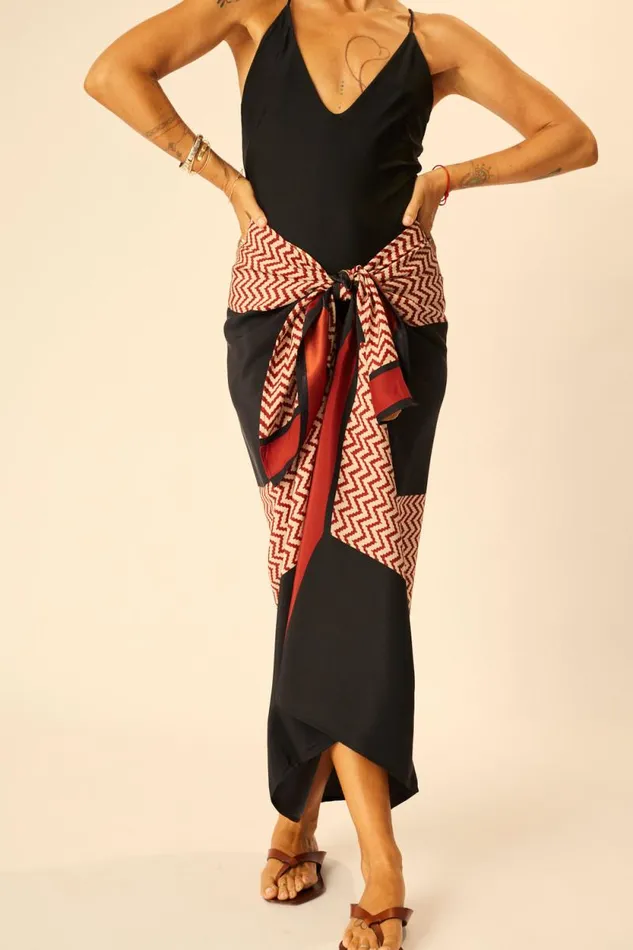 Coverups Shop Natalie Martin SARONGSCARF Block Zigzag Noire