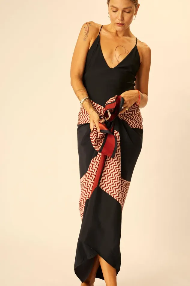 Coverups Shop Natalie Martin SARONGSCARF Block Zigzag Noire