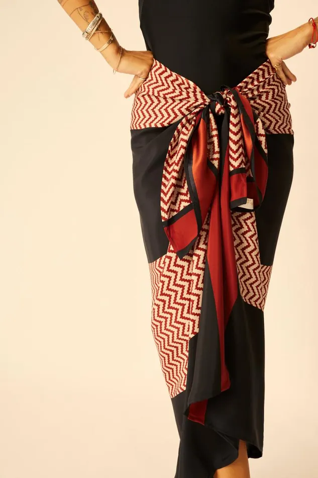 Coverups Shop Natalie Martin SARONGSCARF Block Zigzag Noire