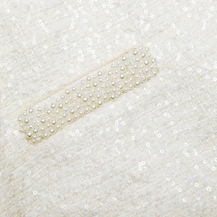 Cream Boucle Pearl Trim Mini Skirt Women Self Portrait Bottoms Cream Boucle Pearl Trim Mini Skirt Women Self Portrait Bottoms