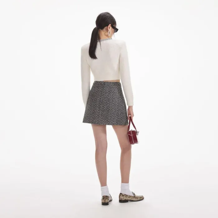 Cream Soft Knit Cardigan Women Self Portrait Tops
