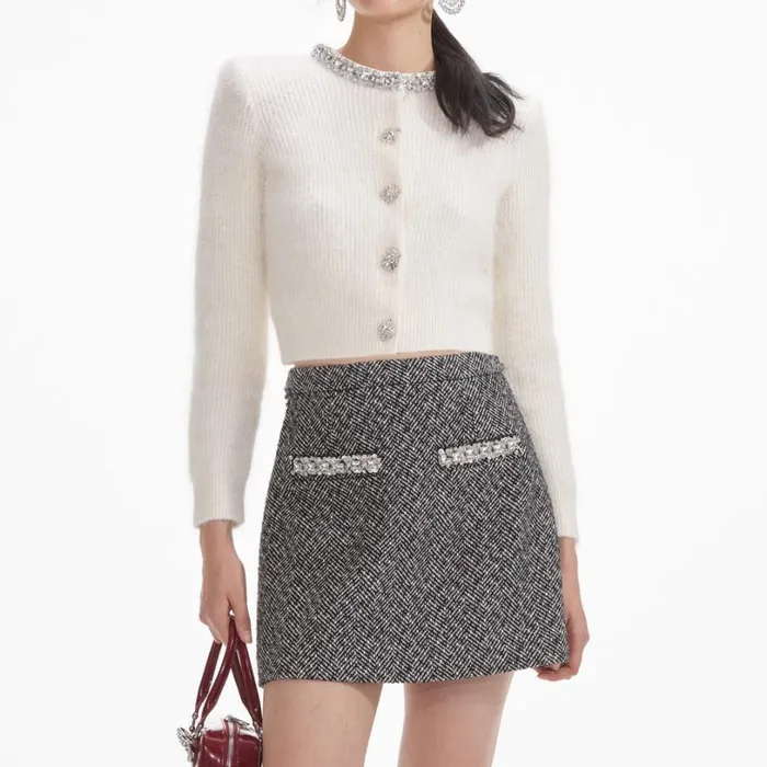 Cream Soft Knit Cardigan Women Self Portrait Tops