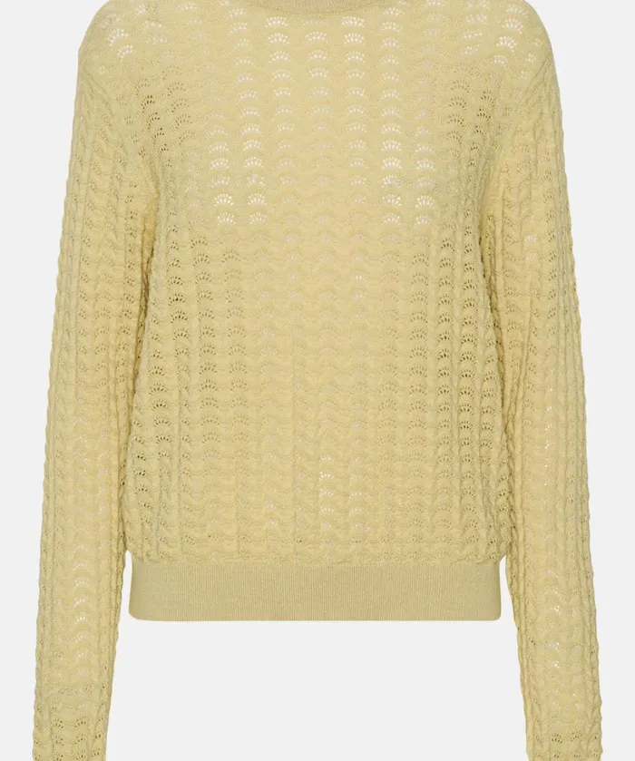 Crew Neck 8211 Olive Grass Clothing Ilse Jacobsen Knitwear