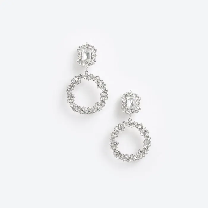 Crystal Hoop Earrings Women Self Portrait Jewellery