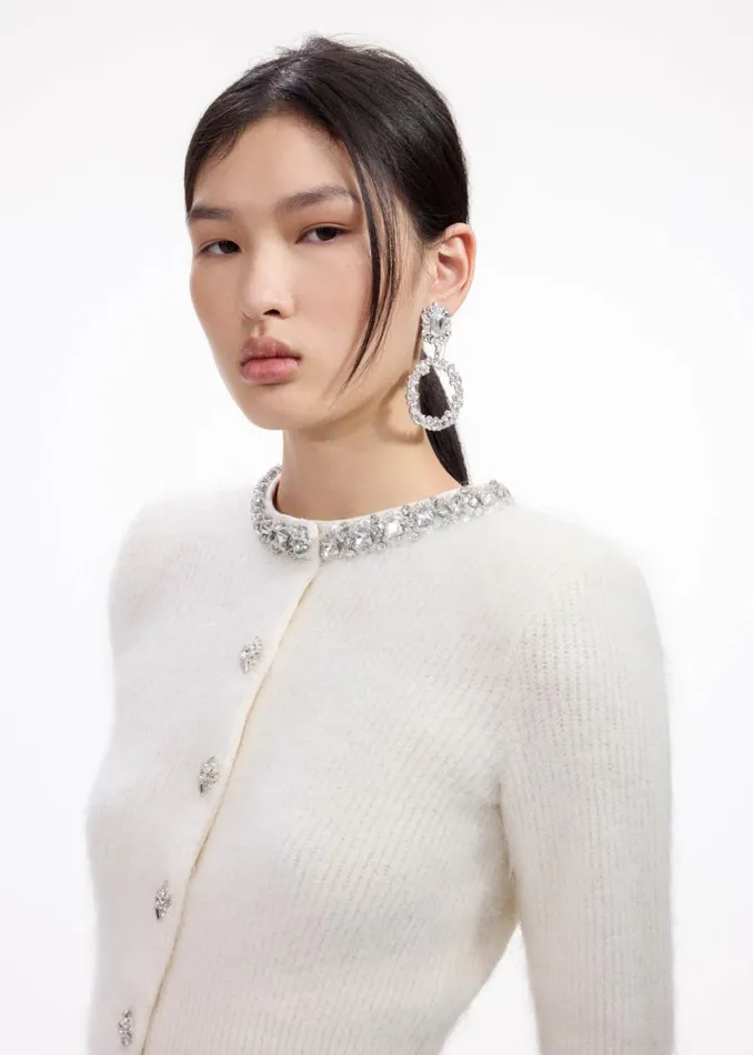 Crystal Hoop Earrings Women Self Portrait Jewellery Crystal Hoop Earrings Women Self Portrait Jewellery