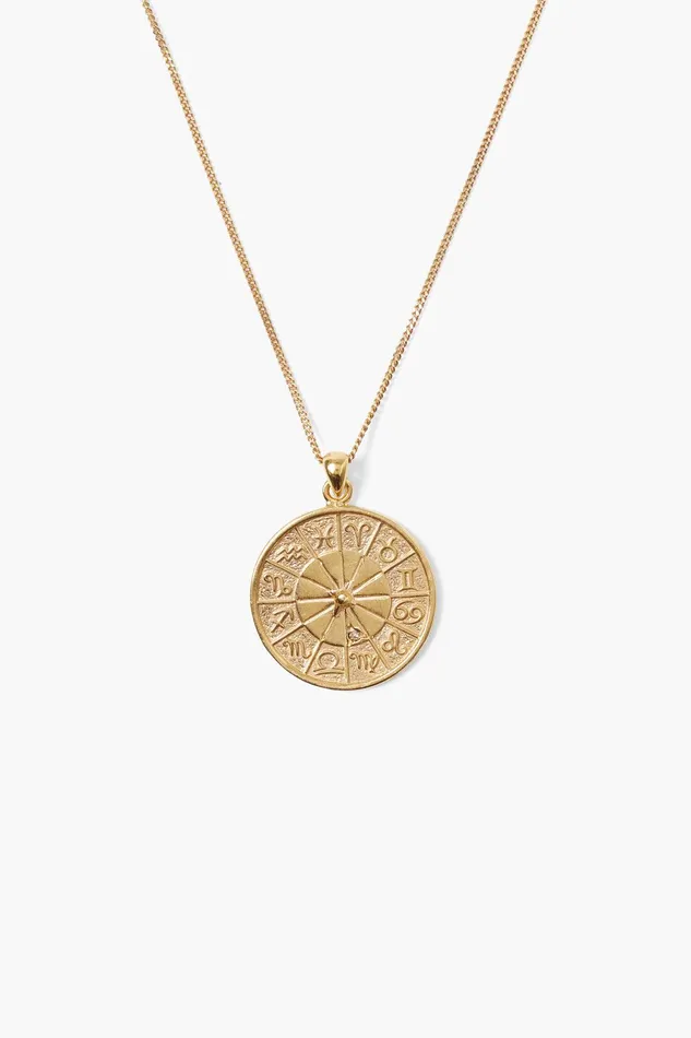 Custom Diamond Zodiac Coin Necklace Yellow Gold Women Chan Luu Necklaces