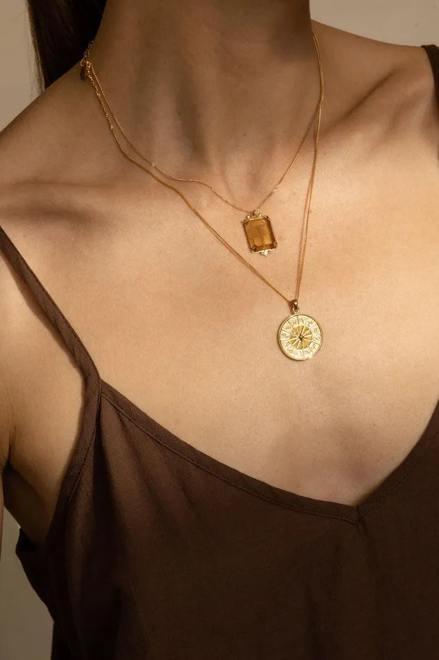 Custom Diamond Zodiac Coin Necklace Yellow Gold Women Chan Luu Necklaces