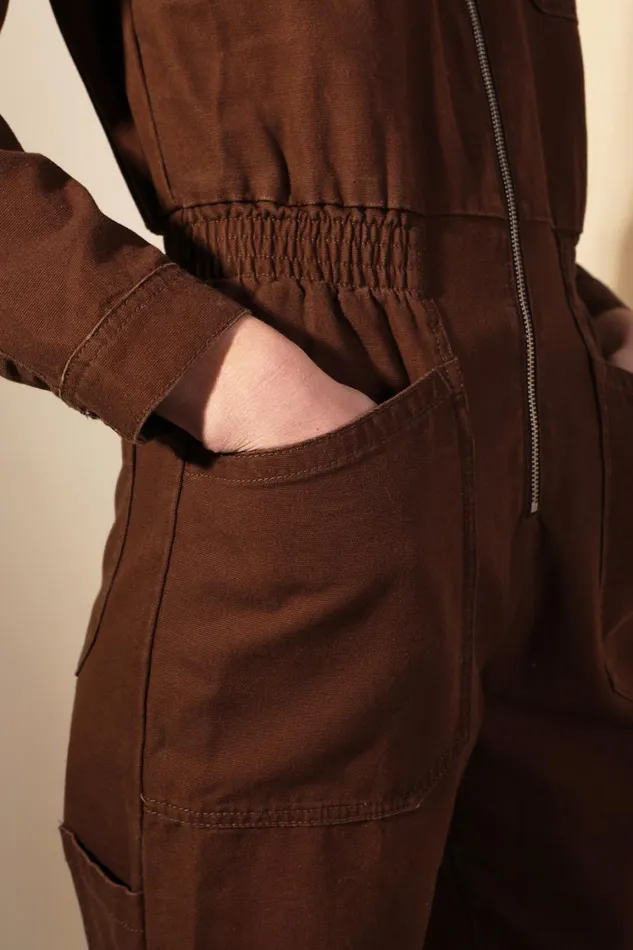 Danny Boilersuit Chocolate Canvas Womens LF Markey One Pieces