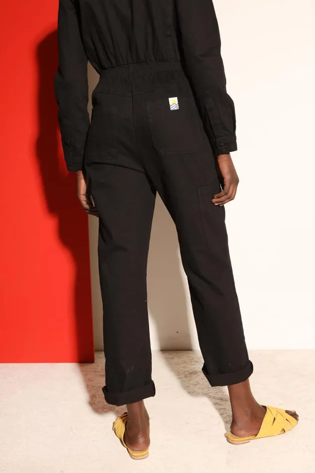 Danny Stretch Drill Boilersuit Black Womens LF Markey One Pieces