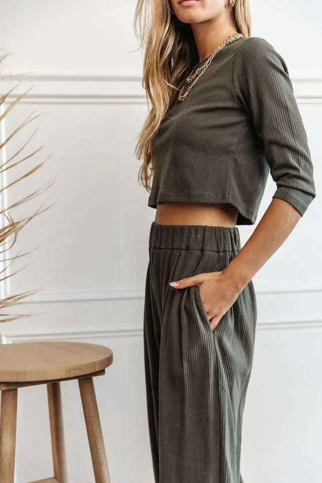 Demetri Ribbed Top 8211 FINAL SALE Grey Women Bohme Tops