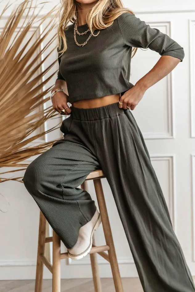 Demetri Ribbed Top 8211 FINAL SALE Grey Women Bohme Tops