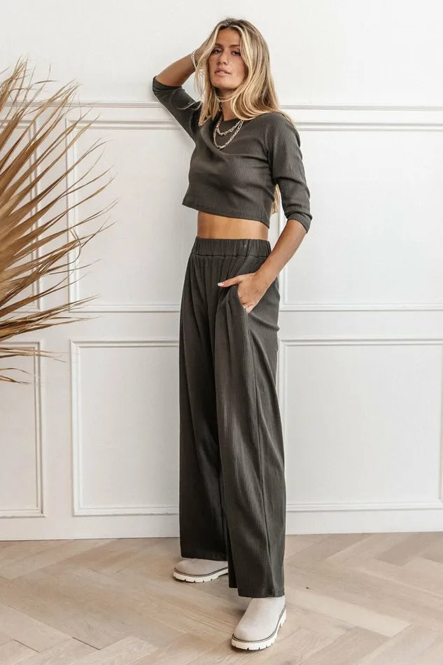 Demetri Ribbed Top 8211 FINAL SALE Grey Women Bohme Tops