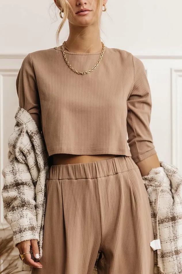 Demetri Ribbed Top 8211 FINAL SALE Grey Women Bohme Tops