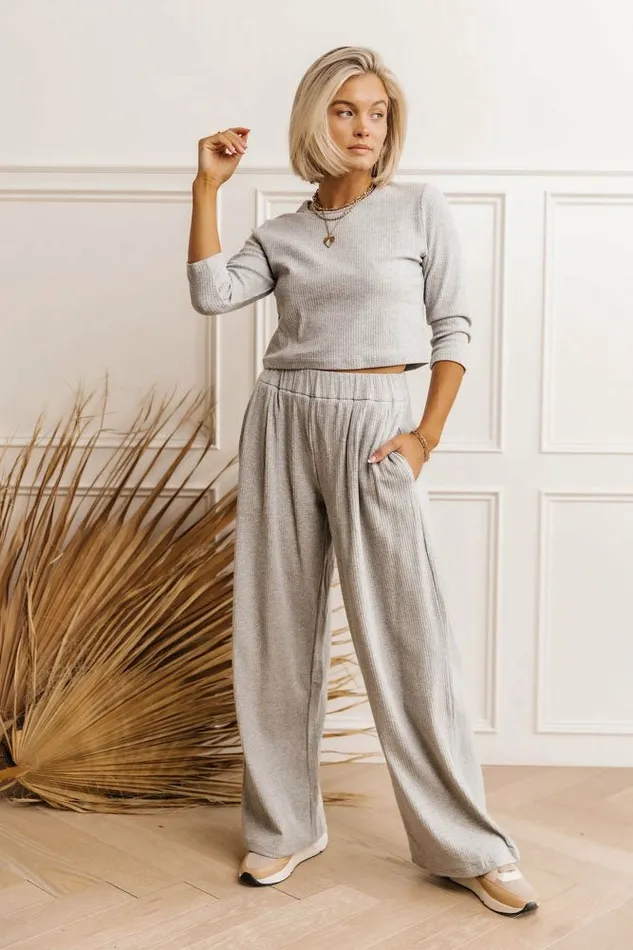Demetri Ribbed Top 8211 FINAL SALE Grey Women Bohme Tops