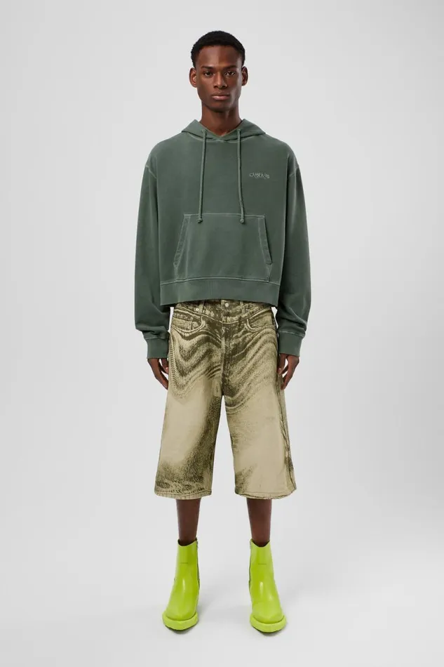 Denim Men Camper Denim Shorts BlackGreen Denim Shorts